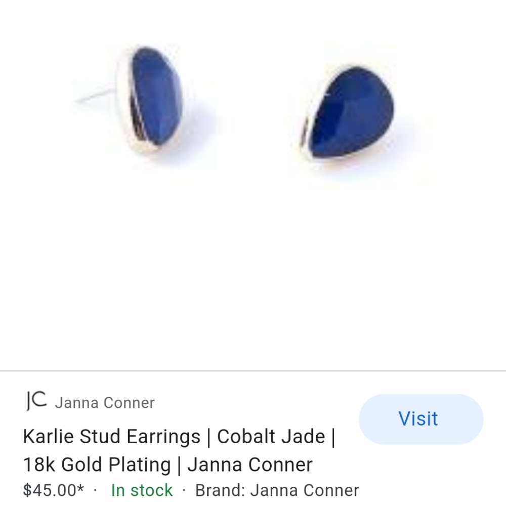 New Janna Conner cobalt jade earrings